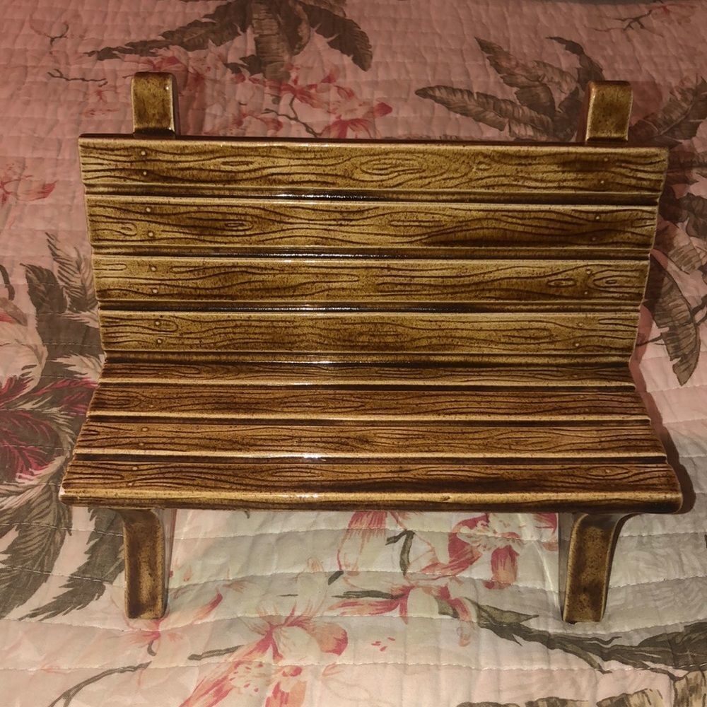 Vintage Ceramic Bench Candle Plant Spice Holder